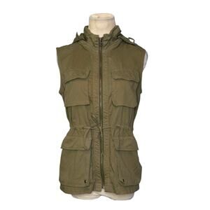 J.Crew Classic twill Chino green hoodie vest jacket size XS